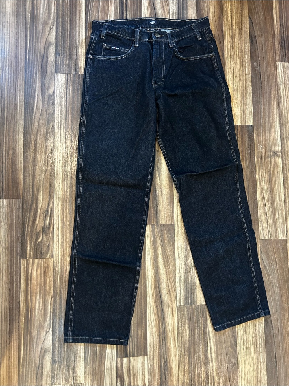 Men's Dark Wash Denim Jeans - Classic Straight Fit